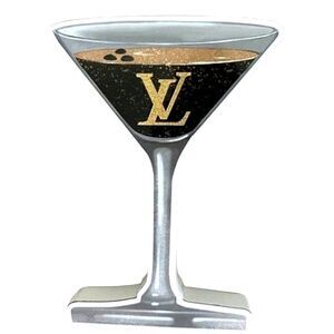 At Home‎ Louis Vuitton Chocolate Martini Cocktail Glass Wood Decor